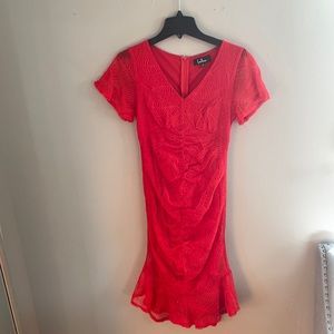 LuLus Ted Body Con V cut dress